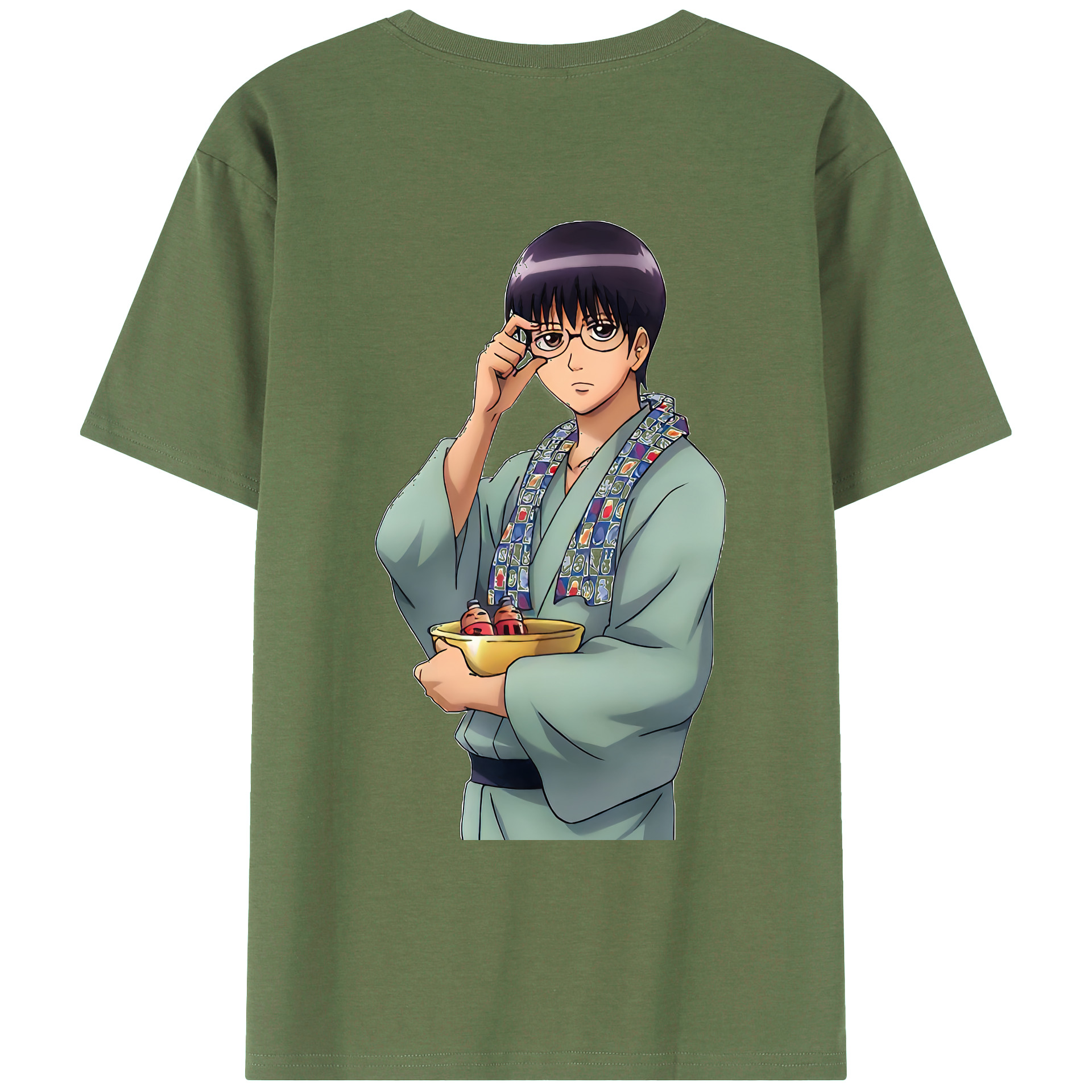 （画像用） ぎんたま 坂田銀時（さかたぎんとき） 神楽 志村新八（しむら しんぱち） GINTAMA Sakata Gintoki Kagura Shimura Shinpachi 綿100％ メンズ半袖Tシャツ（バックプリント） 通気性